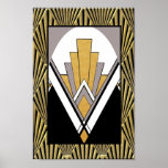 Iconic Art Deco Poster. Gold, gray and black. Poster<br><div class="desc">If you choose to download, Your local Walgreen store makes board posters of your download into different sizes and in various textures at a very good price. Sometimes with a discount. A tip from my US friend. For UK see "Digital Printing" online. This Art Deco Poster is the same design...</div>