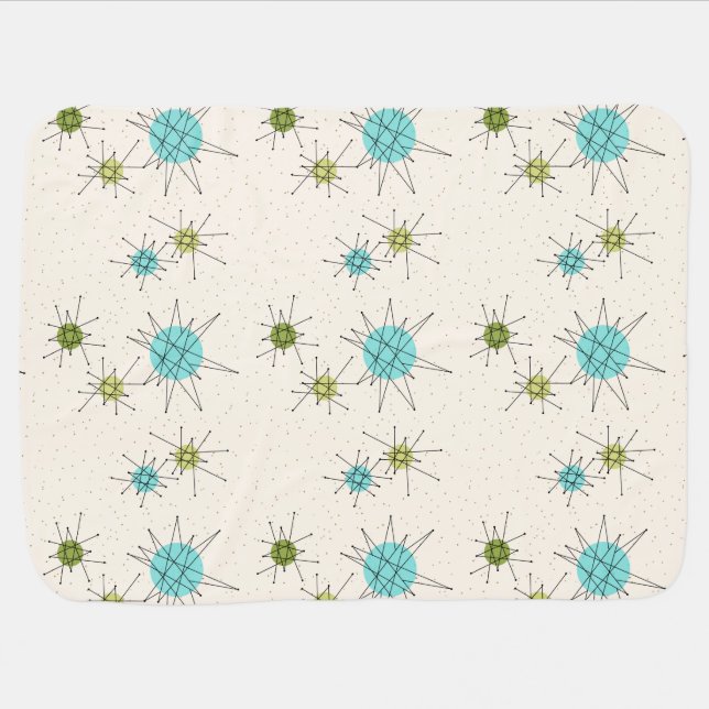 Iconic Atomic Starbursts Baby Blanket (Horizontal)