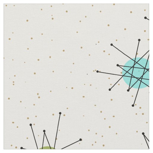 Iconic Atomic Starbursts Combed Cotton Fabric