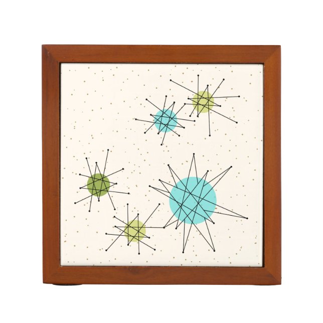 Iconic Atomic Starbursts Desk Organizer (Front)