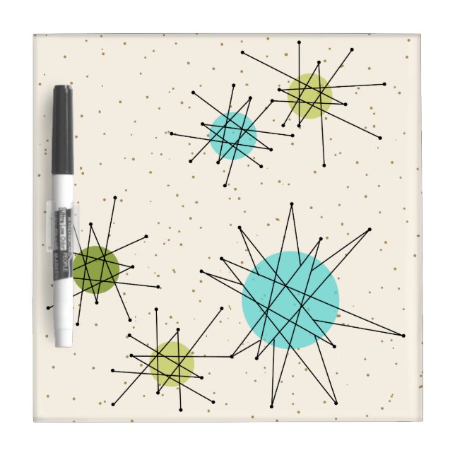 Iconic Atomic Starbursts Dry Erase Board (Front)