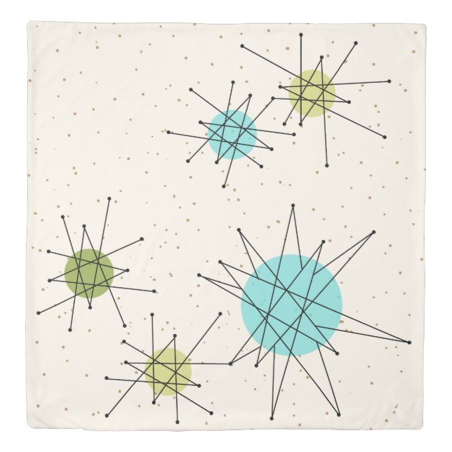 Iconic Atomic Starbursts Duvet Cover (Front)
