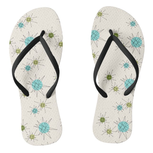 Iconic Atomic Starbursts Flip Flops (Footbed)