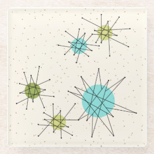 Iconic Atomic Starbursts Glass Coaster