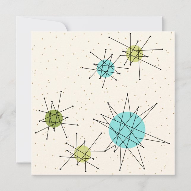 Iconic Atomic Starbursts Invitation (Front)