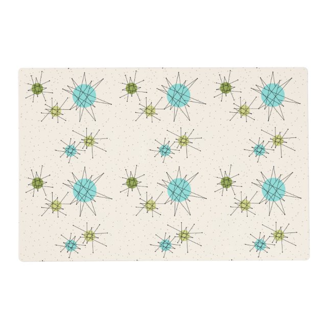 Iconic Atomic Starbursts Laminated Placemat (Front)
