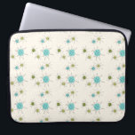 Iconic Atomic Starbursts Laptop Sleeve<br><div class="desc">This Iconic Atomic Starbursts Laptop Sleeve pattern features iconic atomic starbursts. That’s right! The old school, cream colored background with gold speckles is the perfect backdrop for the vibrant turquoise, soothing celery, and kitschy pear green colored circles. The spots of color are sporadically placed in various sizes with overlaying black...</div>