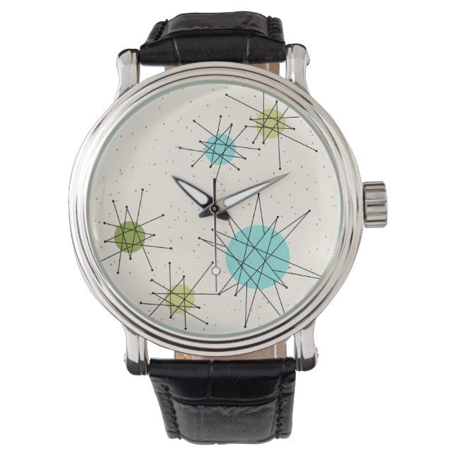 Iconic Atomic Starbursts Leather Watch (Front)