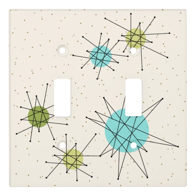 Iconic Atomic Starbursts Light Switch Cover (Front)