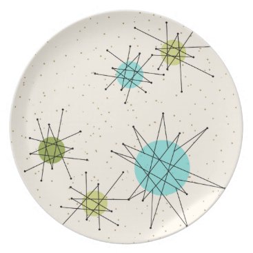 Iconic Atomic Starbursts Melamine Plate