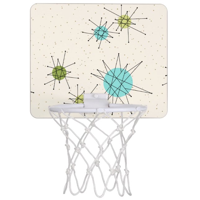 Iconic Atomic Starbursts Mini Basketball Hoop (Front)