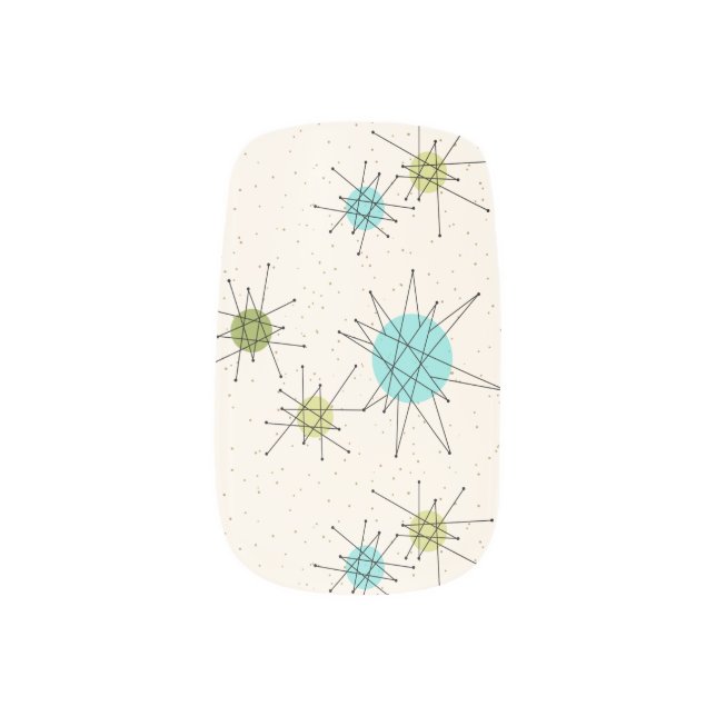 Iconic Atomic Starbursts Minx Nail Stickers (Left Thumb)