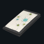 Iconic Atomic Starbursts Nylon Wallet<br><div class="desc">This Iconic Atomic Starbursts Nylon Wallet pattern features iconic atomic starbursts. That’s right! The old school, cream colored background with gold speckles is the perfect backdrop for the vibrant turquoise, soothing celery, and kitschy pear green colored circles. The spots of color are sporadically placed in various sizes with overlaying black...</div>