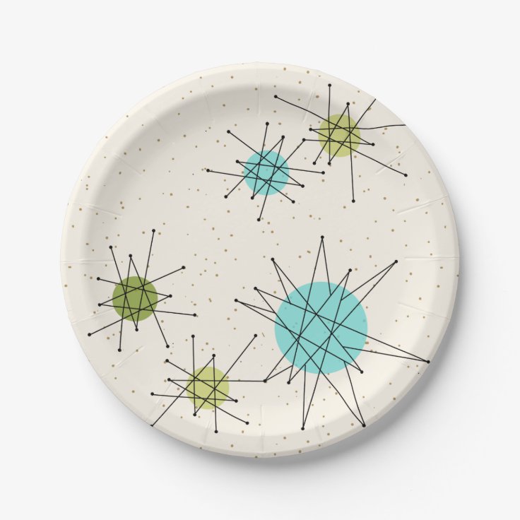 Iconic Atomic Starbursts Paper Plates Zazzle
