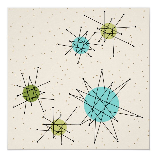 Iconic Atomic Starbursts Poster (Front)