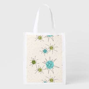Iconic Atomic Starbursts Reusable Grocery Bag