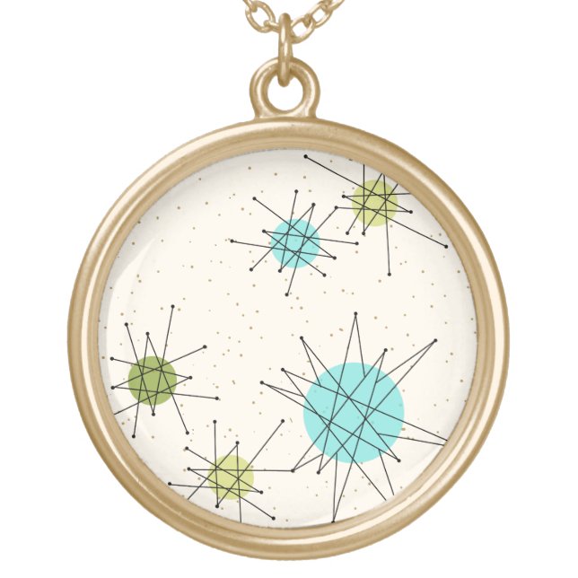 Iconic Atomic Starbursts Round Necklace (Front)