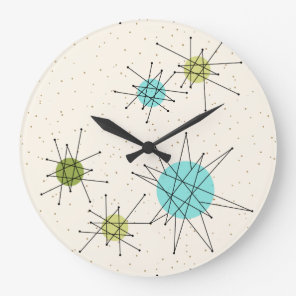 Iconic Atomic Starbursts Round Wall Clock