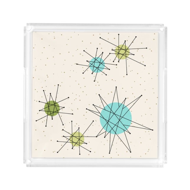 Iconic Atomic Starbursts Small Acrylic Tray (Front)