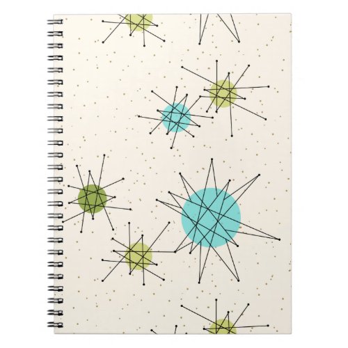 Iconic Atomic Starbursts Spiral Notebook