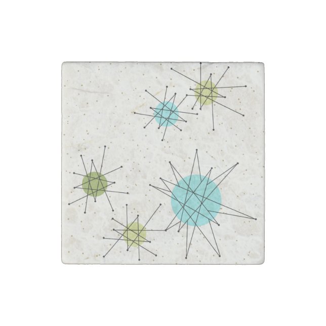 Iconic Atomic Starbursts Stone Magnet (Front)