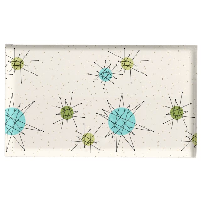 Iconic Atomic Starbursts Table Card Holder (Front)