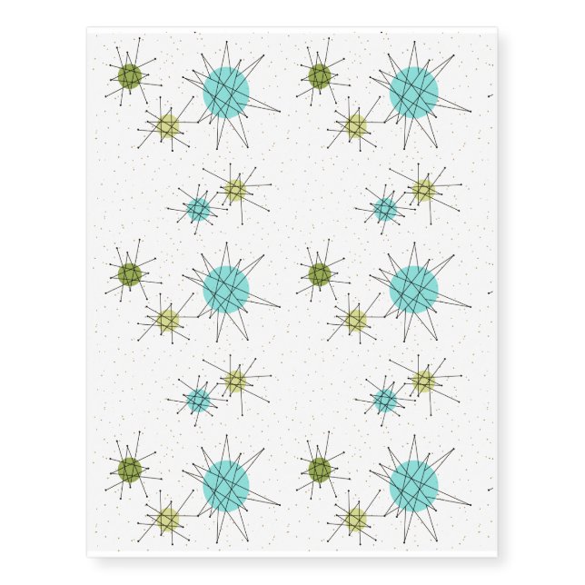 Iconic Atomic Starbursts Temporary Tattoos (Front)