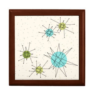 Iconic Atomic Starbursts Wooden Jewelry Box