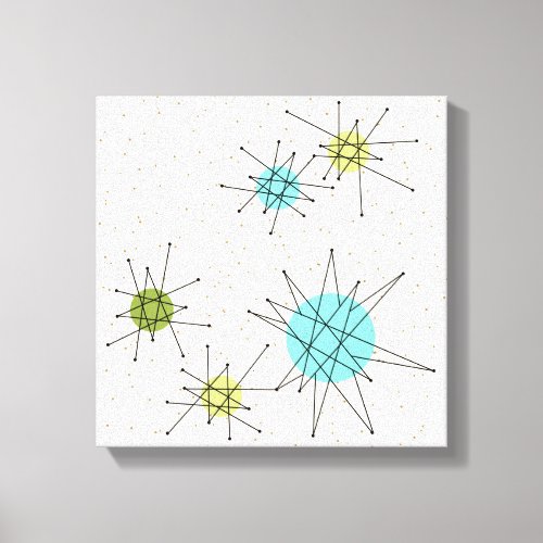 Iconic Atomic Starbursts Wrapped Canvas