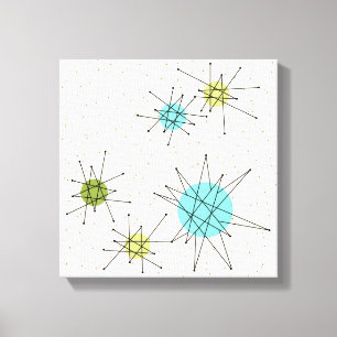 Iconic Atomic Starbursts Wrapped Canvas Print