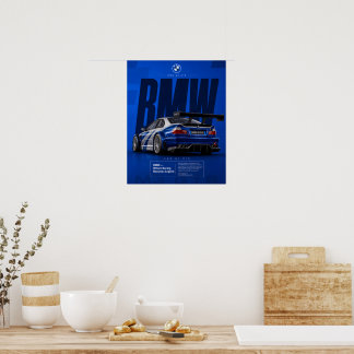 Iconic Blue Motorsport Racing Car Poster | M3 GTR