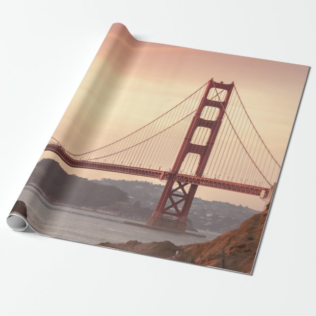 Iconic Bridge Golden Gate San Francisco California Wrapping Paper (Unrolled)