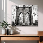 Iconic Brooklyn Bridge Black & White Acrylic Photo Tile<br><div class="desc">Iconic New York landmark,  Brooklyn Bridge black and white photo,  NYC.</div>