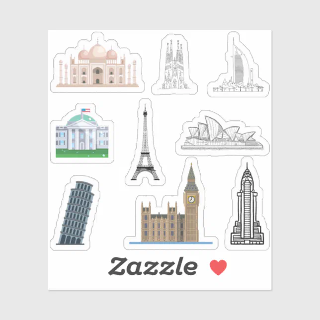 Iconic Building Stickers | Zazzle