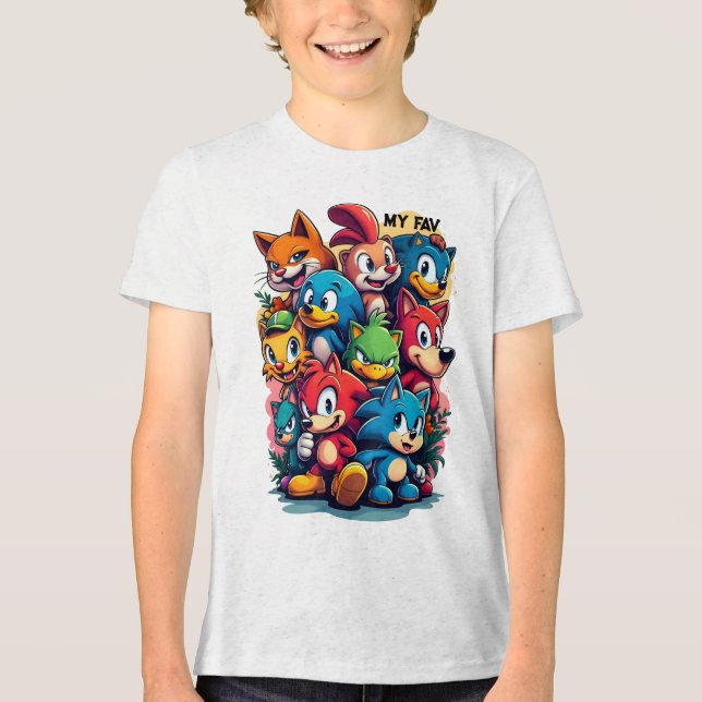 iconic characters Tri-Blend shirt (Front)