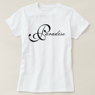 Iconic chic and minimal Paradise script T-Shirt