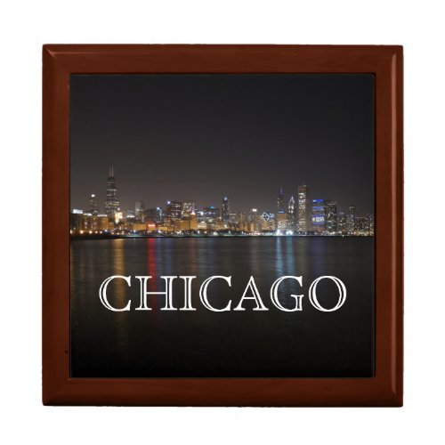 Iconic Chicago Skyline over Lake Michigan Gift Box