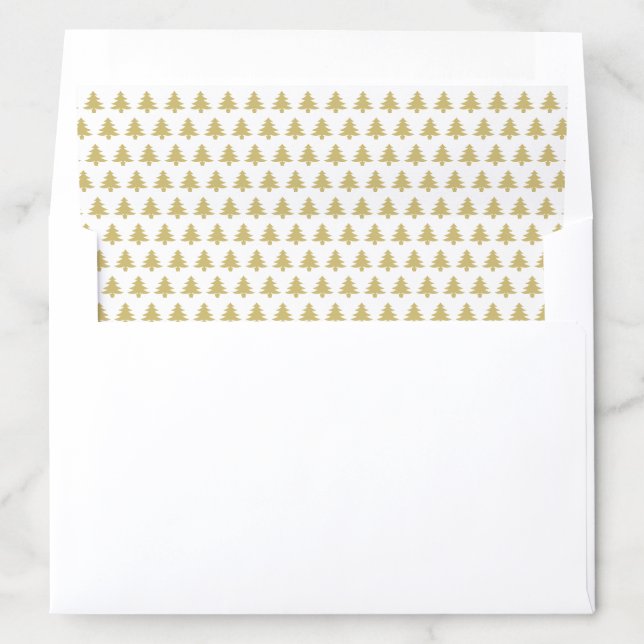Iconic Christmas Tree Pattern Gold & White Envelope Liner (In Envelope)