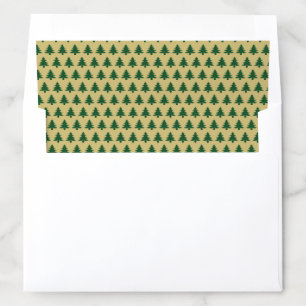 Iconic Christmas Tree Pattern Green & Gold Envelope Liner