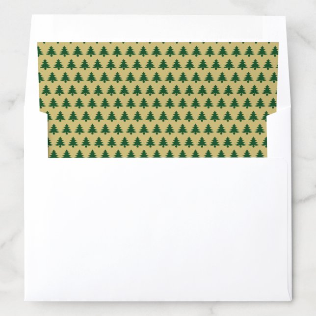 Iconic Christmas Tree Pattern Green & Gold Envelope Liner (In Envelope)
