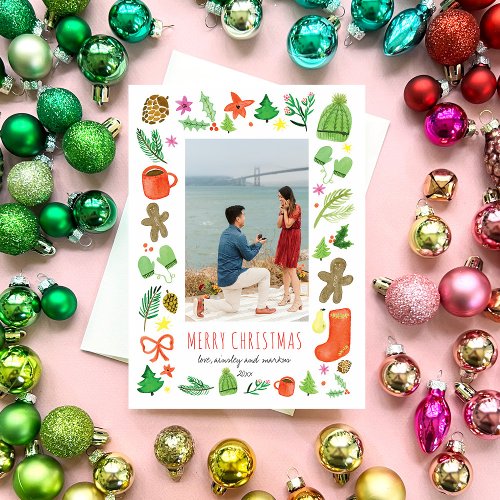 Iconic Christmas Watercolor Holiday Card