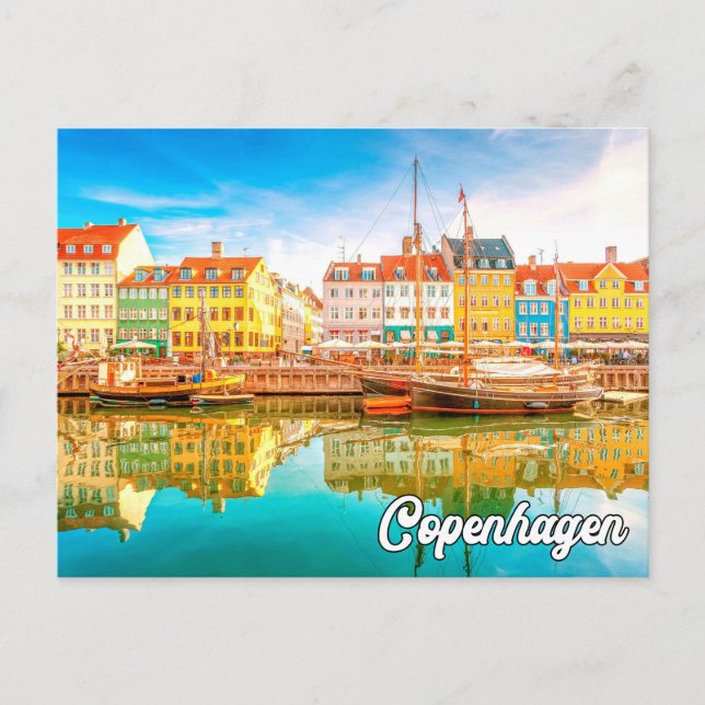 Iconic City Of Copenhagen, Denmark Postcard (Front)
