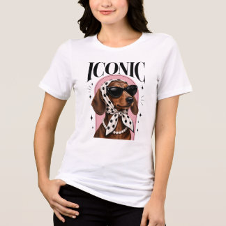 Iconic Dachshund - Glamorous Retro Wiener Dog Tri-Blend Shirt