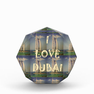 Iconic Dubai: "I Love Dubai" Vector Graphic design Acrylic Award