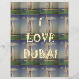Iconic Dubai: "I Love Dubai" Vector Graphic design Letterhead
