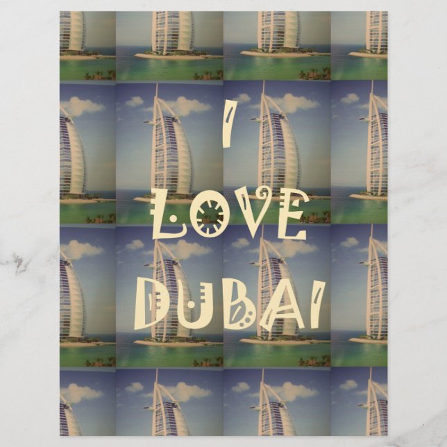 Iconic Dubai: "I Love Dubai" Vector Graphic design Letterhead (Front)