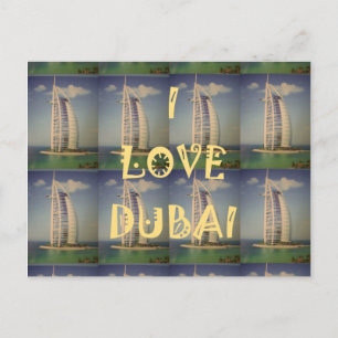 Iconic Dubai: "I Love Dubai" Vector Graphic design Postcard