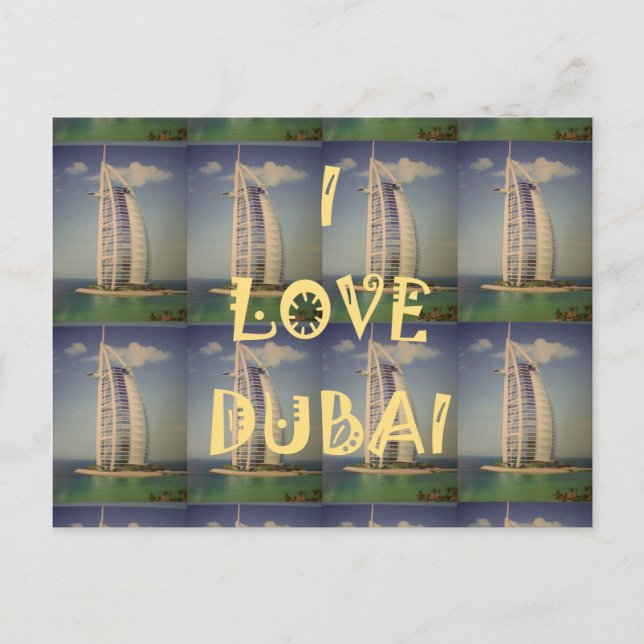 Iconic Dubai: "I Love Dubai" Vector Graphic design Postcard (Front)