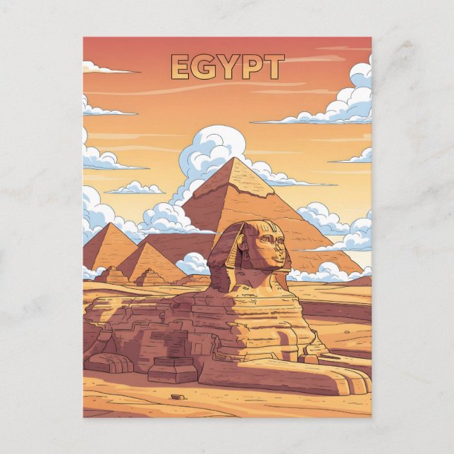 Iconic Egyptian pyramids and sphinx Postcard (Front)