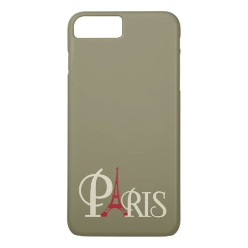 Iconic Eiffel Tower in Red Paris France iPhone 8 Plus7 Plus Case